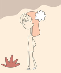 girl with a bouquet of flowers