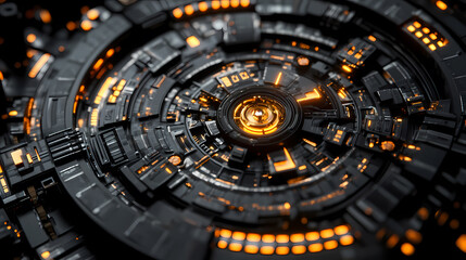 Obraz premium Glowing Energy Ring of Technological Core