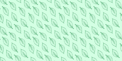 Obraz premium tea leaves pattern background. green leaves vector pattern background. Green tea leaf seamless pattern. seamless patterns with green leaves of tea.