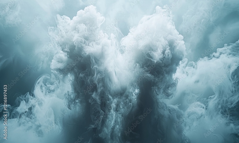 Aufkleber abstract poster with a grey background featuring dynamic waves and a technology network illustration
