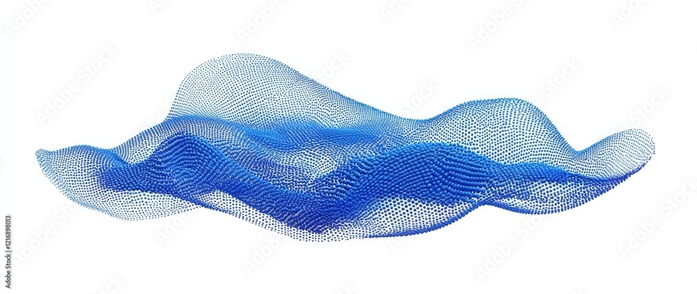 Poster a modern illustration featuring a white abstract background with flowing particles, reflecting the c