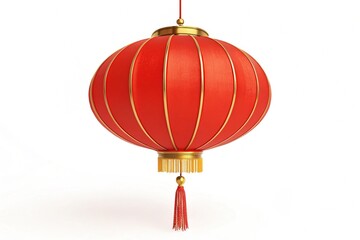 Obraz premium Chinese red lantern isolated on transparent or white background