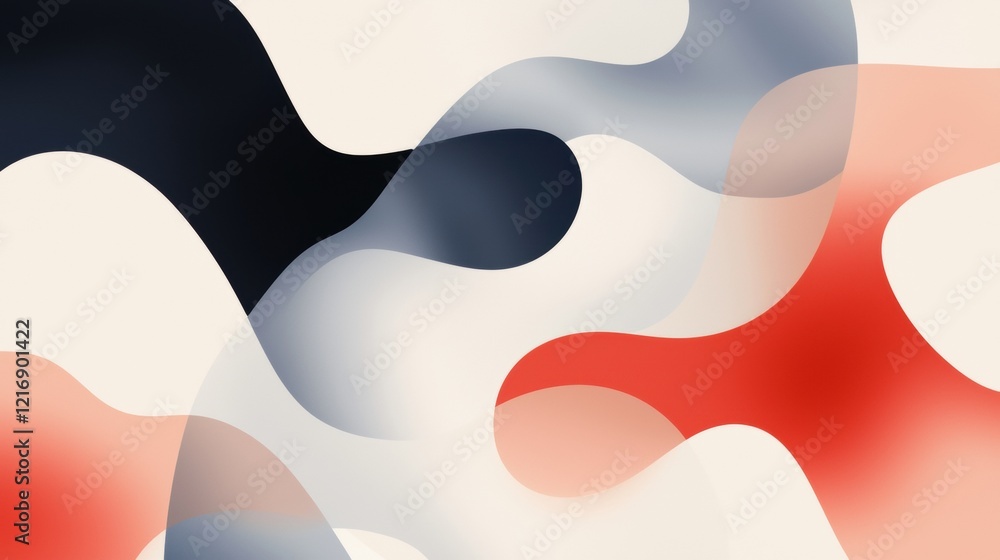Poster abstract digital art piece with a modern and minimalistic design. it has a combination of different 