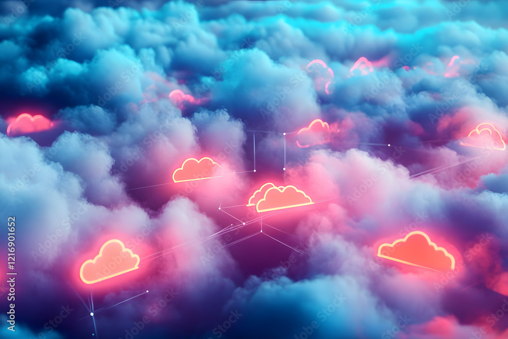 Poster abstract composition of aidriven multicloud management cloud computing services showing how ai orche