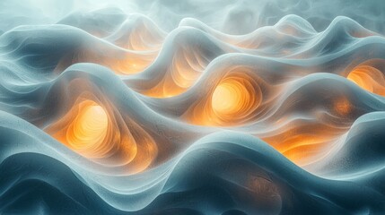 Fototapeta premium Abstract art representing the growth of life, swirling lines and soft colors, modern style, minimalist view, soft textures