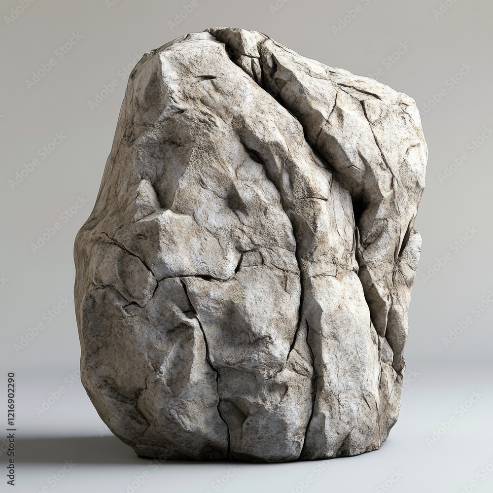 Poster 3d representation of a rough weathered stone with unique texture