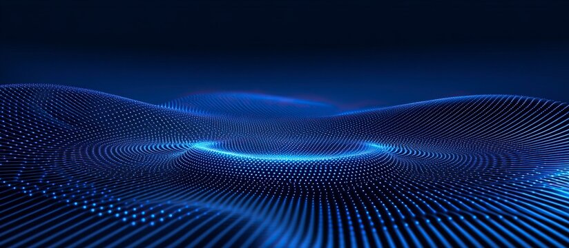 Abstract blue background with dots and lines in technology style vector presentation design concept style for internet network connection data, 