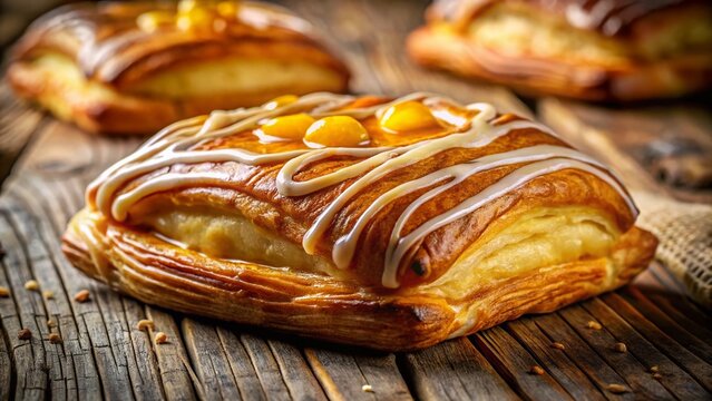 Delicious Minskin Pastry, Sweet Treat, Homemade Baked Goods, Golden Brown Crust, Close-up Food Photography