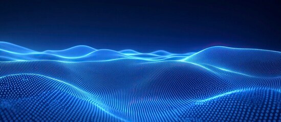 Abstract blue background with dots and lines in technology style vector presentation design concept style for internet network connection data, 