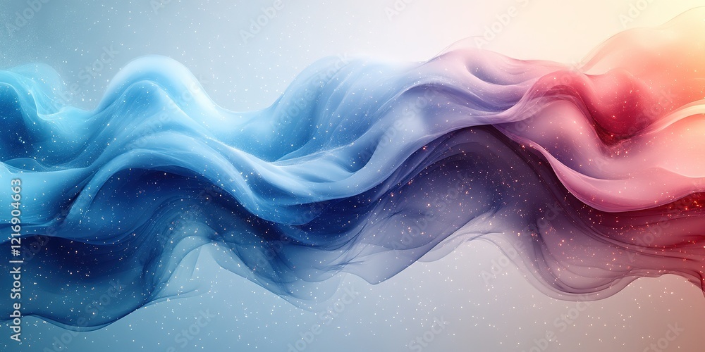 Poster colorful swirls create an abstract landscape with soft textures and flowing patterns in vibrant tone