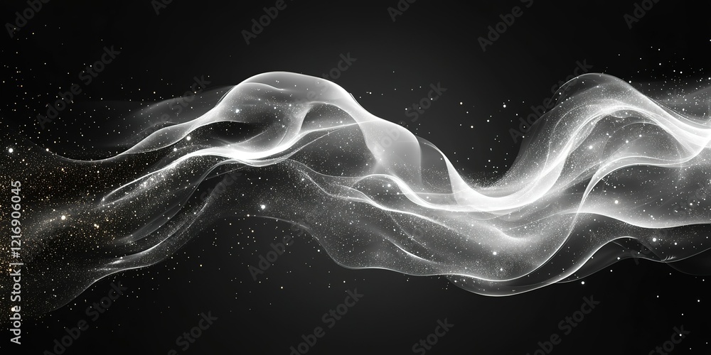 Aufkleber ethereal wisps of light and texture create a captivating abstract landscape against a dark backdrop