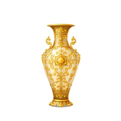 Gold antique vase isolated on white
