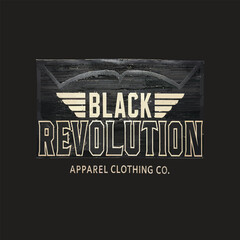 Black revolution typography t shirt design