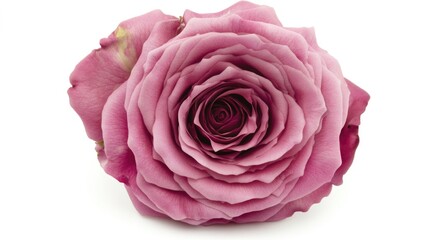 A close-up shot of a pink rose on a white background, perfect for decoration or as a symbol of love and appreciation