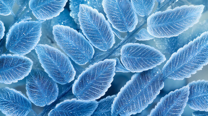 Elegant Leaf Veins in Blue Light