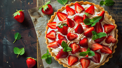 strawberry cake on a plate