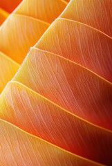 Obraz premium Close-Up of Vibrant Orange Leaves Displaying Delicate Lines and Textures in Natural Light, Showcasing the Beauty of Leaf Structure in a Warm Environment