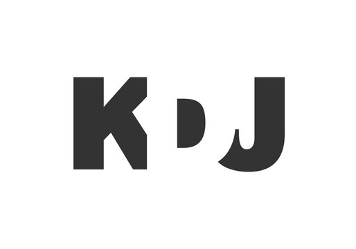 KDJ logo design. Initial letter K D J bold font style for tech startups, consulting, corporate branding. Creative company name, headlines typography identity, trendy logotype.