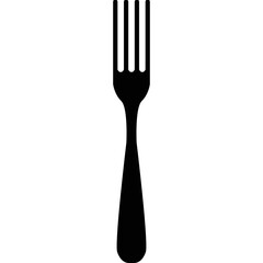 Black fork icon isolated on white
