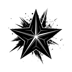 Obraz premium Star isolated hand drawn line illustration transpiderarent background 