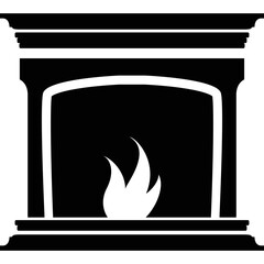 Simple vector icon fireplace

