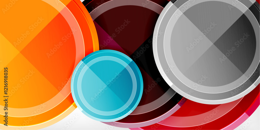 Poster geometric design abstract background - circles