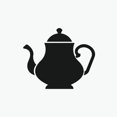 A classic silhouette of a teapot, perfect for use in logos, menus, or websites related to tea, hospitality, or home decor.