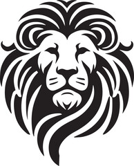 Lion roar and face of king of  jungle  vector black and white 