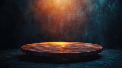 Abstract Dark Backdrop with Wooden Table