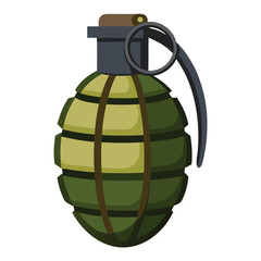 Military Hand Grenade Vector Illustration - Cartoon, Clipart, and Line Art Design.eps