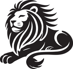 Lion roar and face of king of  jungle  vector black and white 