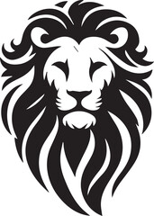 Lion roar and face of king of  jungle  vector black and white 