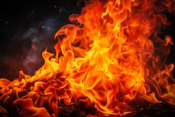 Fiery Black Background Texture: Abstract Burning Embers Stock Photo