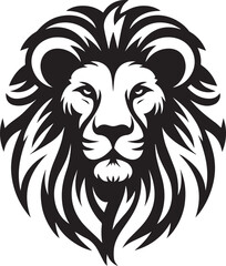 Lion roar and face of king of  jungle  vector black and white 