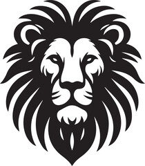 Lion roar and face of king of  jungle  vector black and white 