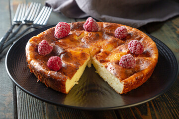 Homemade cottage cheese pie