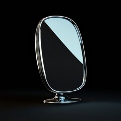 Obraz premium Isolated High Detail 3D Side Mirror Against Black Background