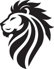 Lion roar and face of king of  jungle  vector black and white 