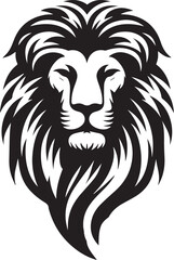 Lion roar and face of king of  jungle  vector black and white 