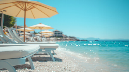 A Serene Tropical Beach with Crystal-Clear Water and White Sandy Shores