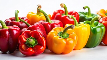 Freshly Cut Peppers: Vibrant Slices of Red, Yellow & Orange Bell Peppers