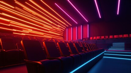 Fototapeta premium Neon Cinema Seats