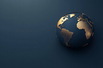 Fototapeta premium Luxurious Golden Globe with Glowing Illuminated Details, Representing Global Unity, Sustainability, and Sophisticated Design for Modern Applications