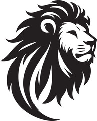 Lion roar and face of king of  jungle  vector black and white 