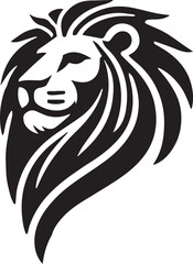 Lion roar and face of king of  jungle  vector black and white 