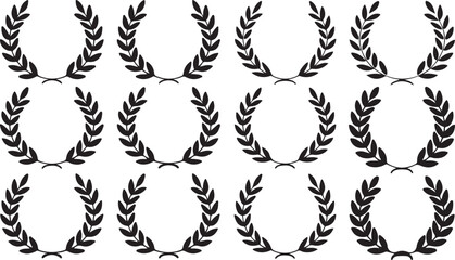 set of laurel wreaths vector 
