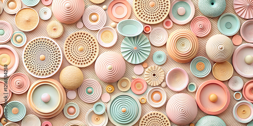 Poster colorful circle patterns create an engaging and lively backdrop that enhances any stage setting or i