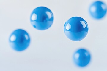Blue orbs suspended in mid-air, abstract composition