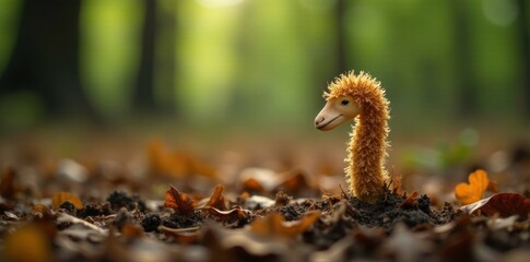 Obraz premium Dried and woody Lamb's Ear Stachys palestina on the forest floor, forest, stachys, landscape