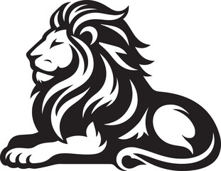 Lion roar and face of king of  jungle  vector black and white 